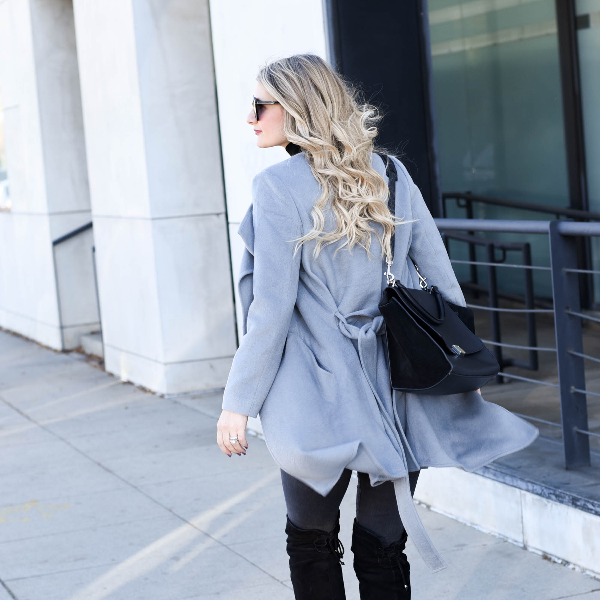 grey wrap coat