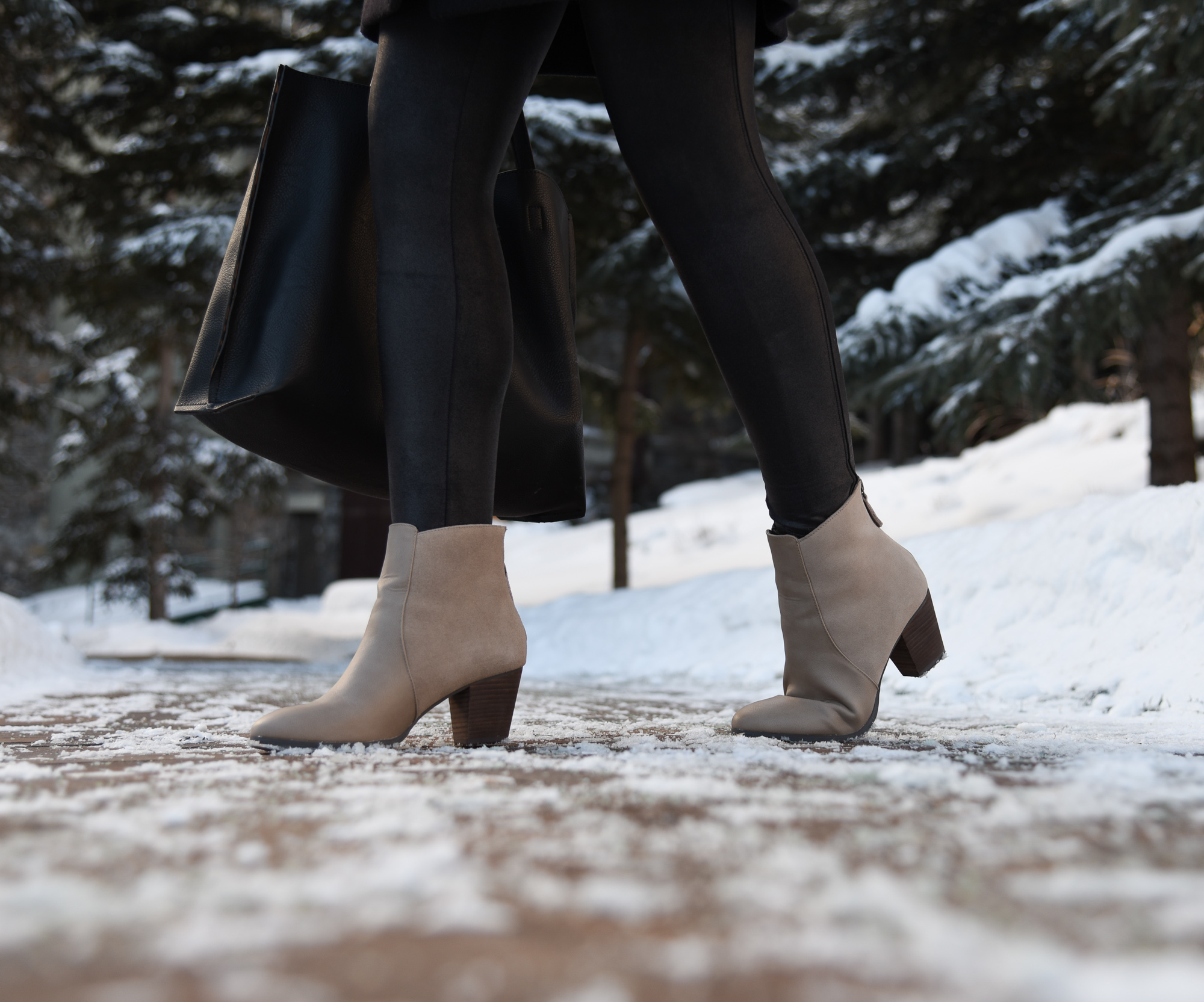 tan leather booties 