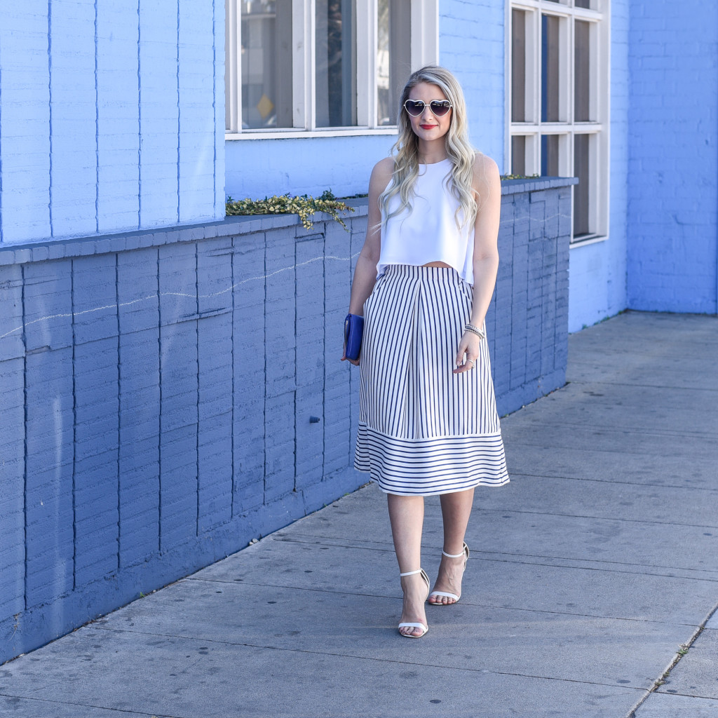 Striped Skirts and Flutter Crops + WIWW Link Up