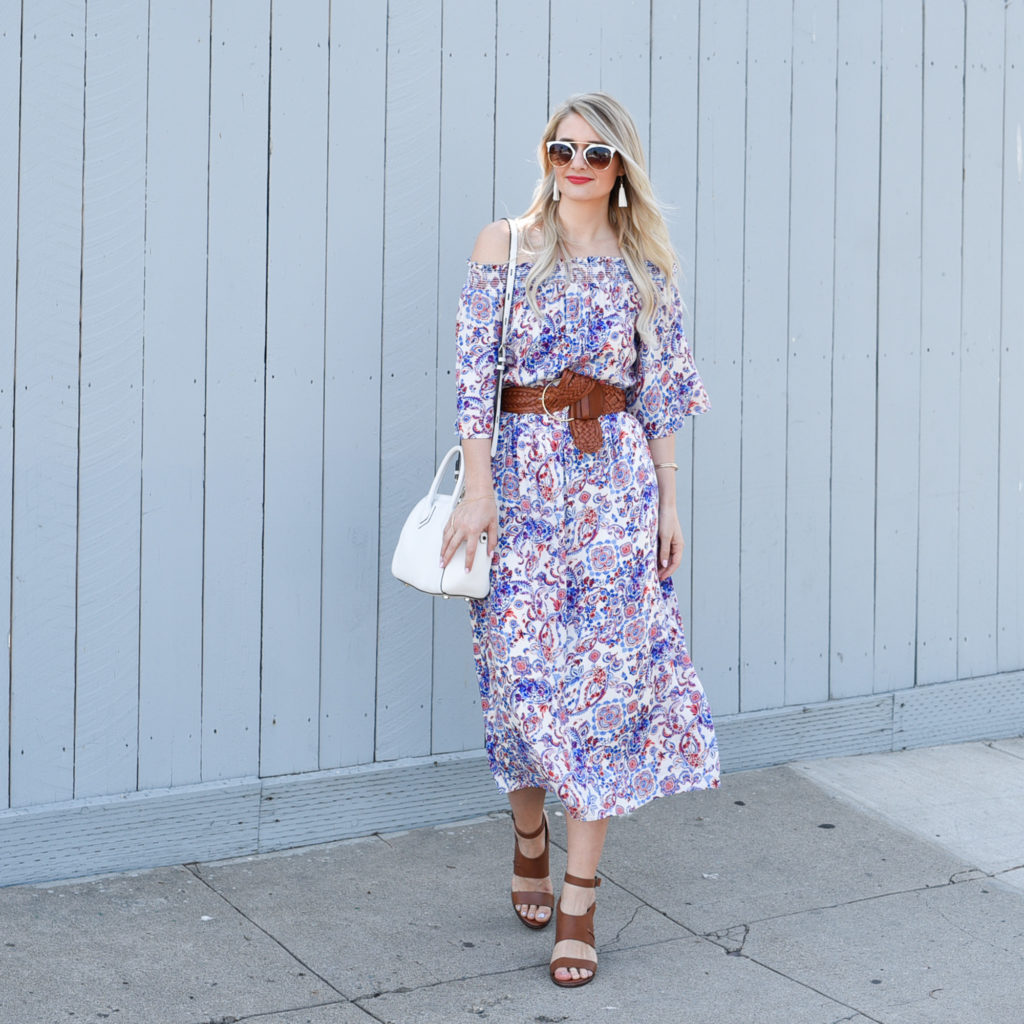 Off The Shoulder Floral Dress With Dress Up