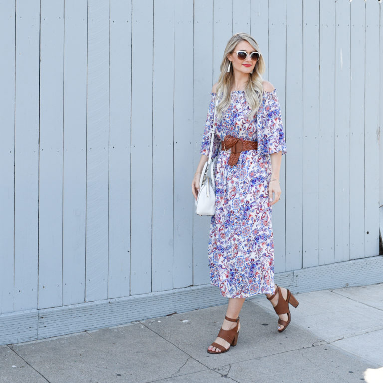 Off The Shoulder Floral Dress with Dress Up