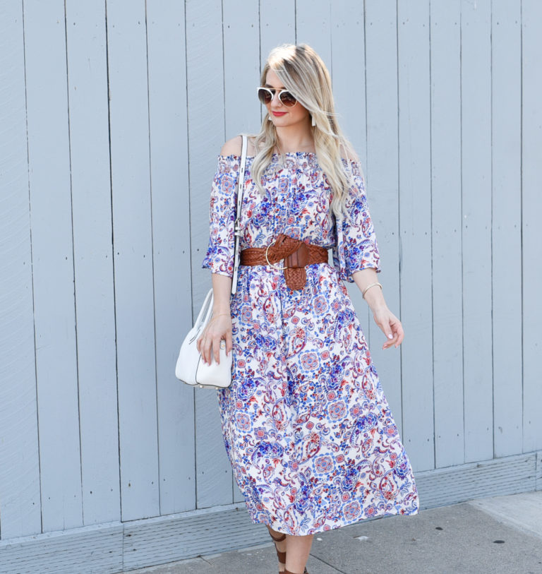 Off The Shoulder Floral Dress with Dress Up