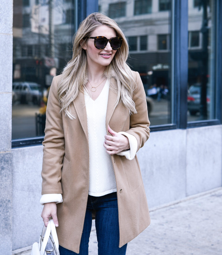 Faux Fur Camel Collar Coat