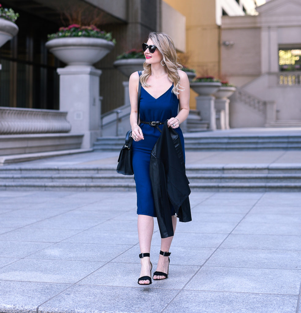 Navy Slip Dress for Spring | Visions of Vogue