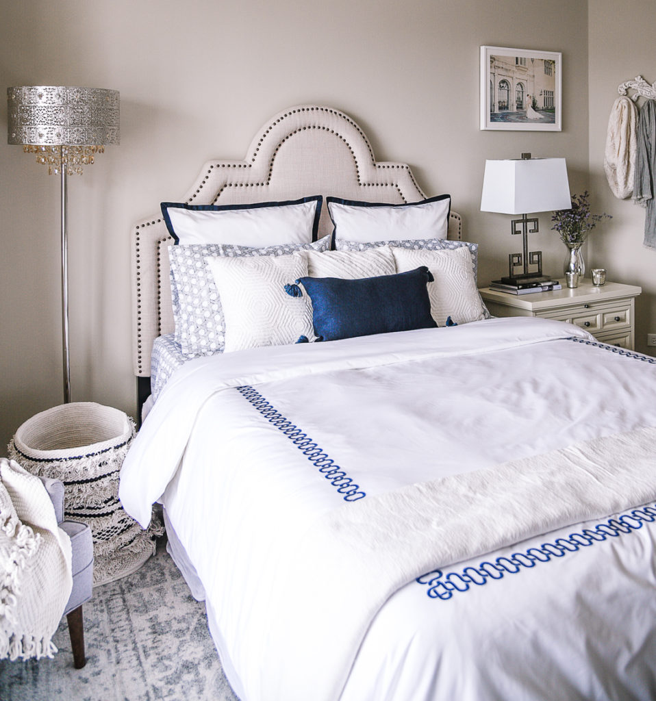 Bedroom Refresh: Navy and White Bedding