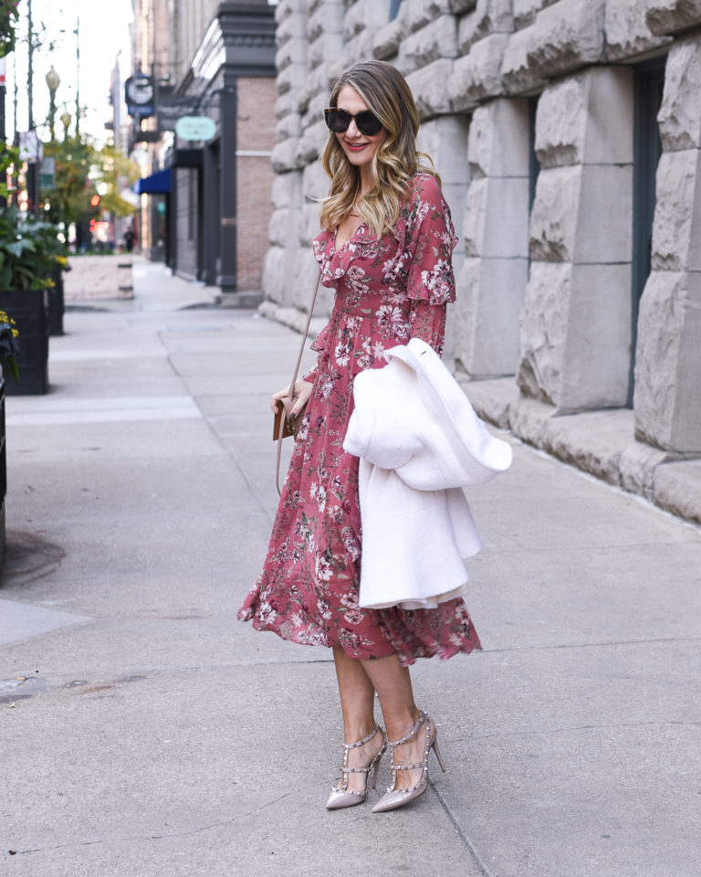 Fall Floral Midi Dress