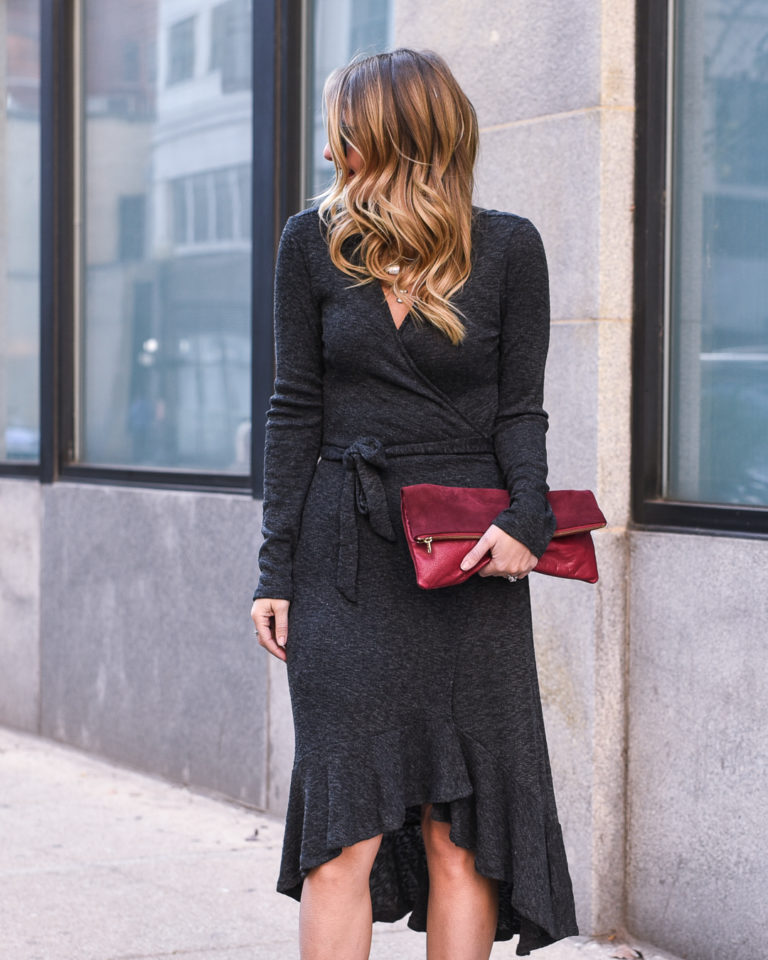 burgundy pumps outfit