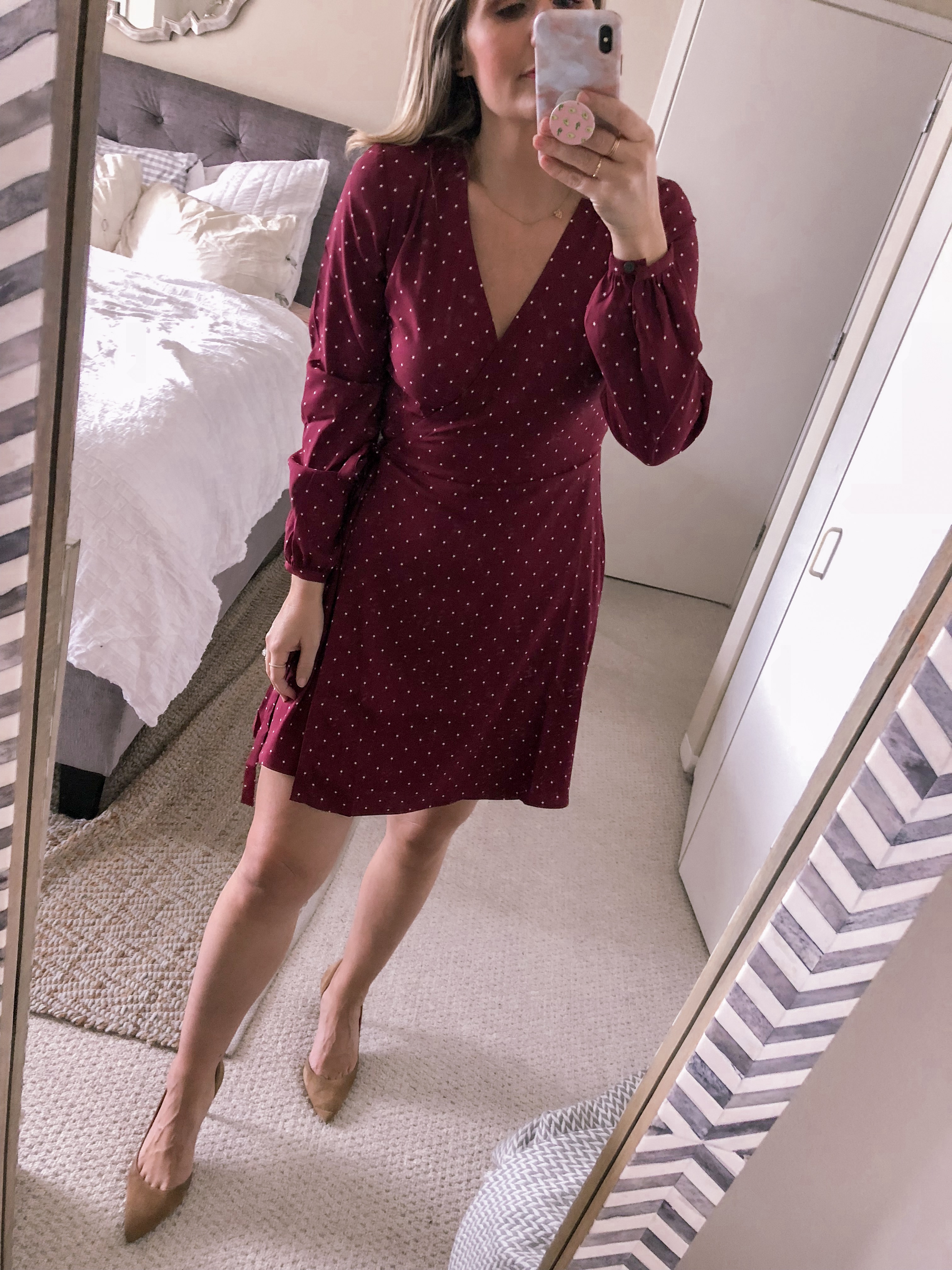burgundy dress with heels
