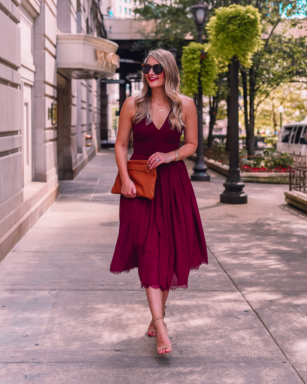 maroon dress for wedding guest