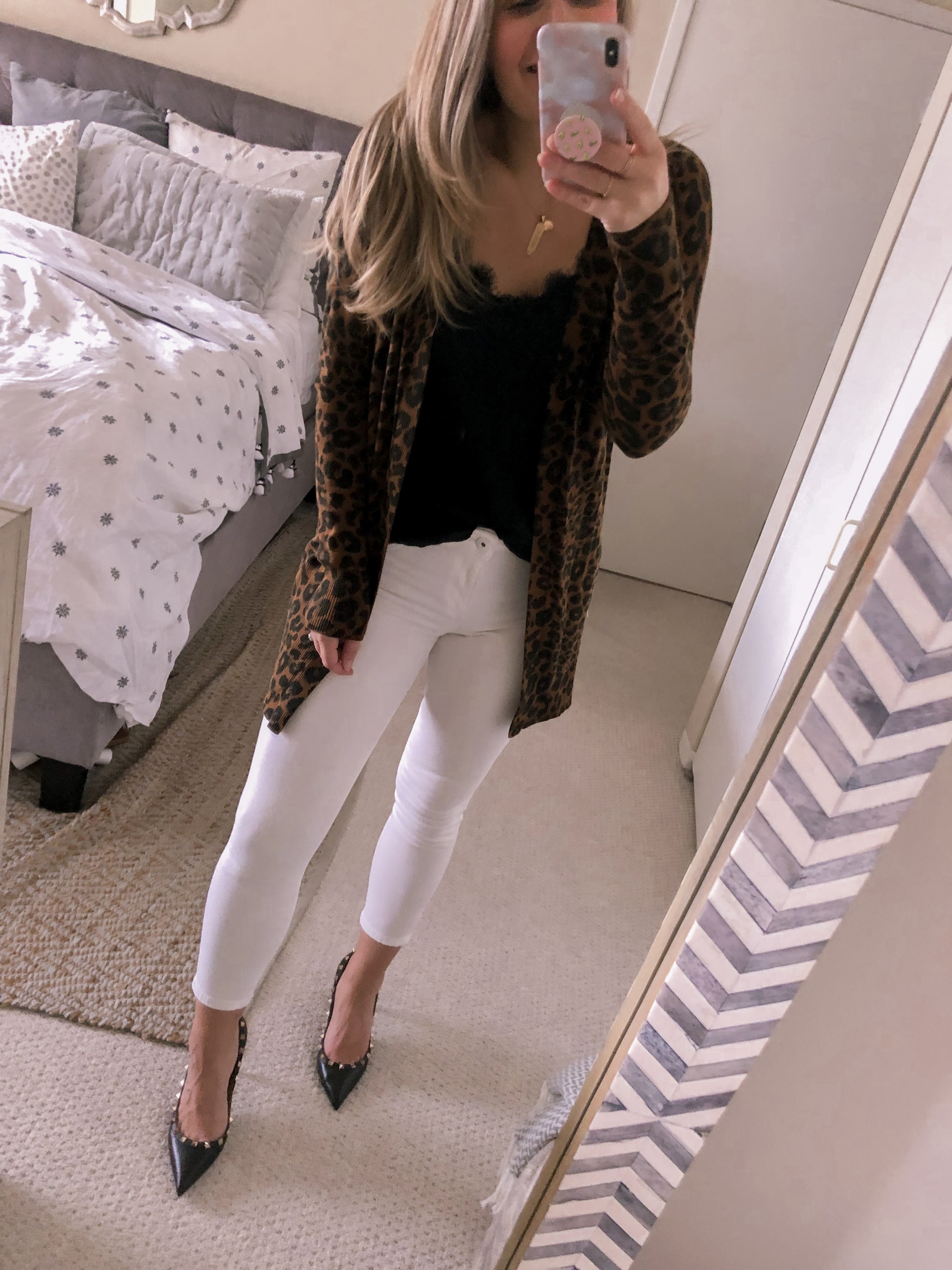 OOTD 1.14.19: Leopard Sweater and Black Lace Cami
