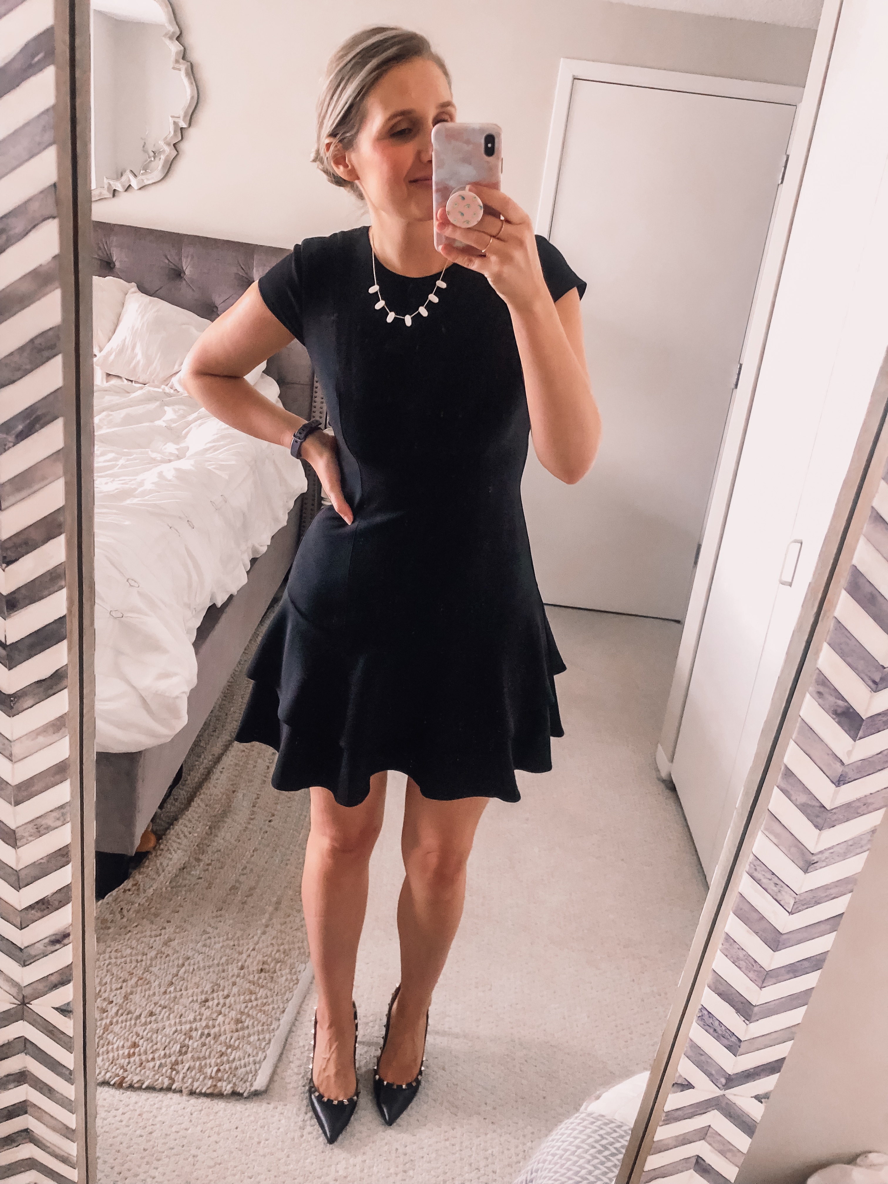 fit and flare ruffle dress